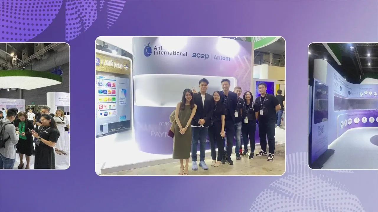 Team photo at the Ant International, 2C2P and Antom booth